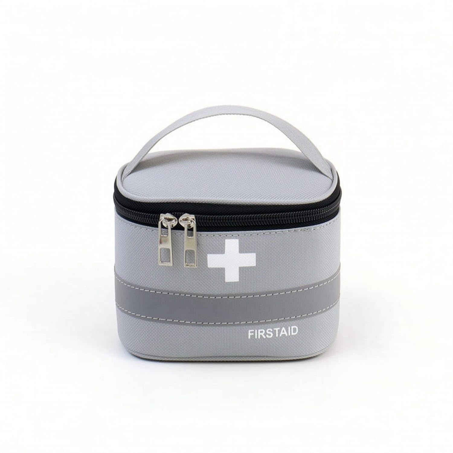 Portable First Aid Bag Travel First Aid Kit Bag Compact Organizer Lightweight for Travelers, Campers, Home, Camping, Car, Gray, S-image-44