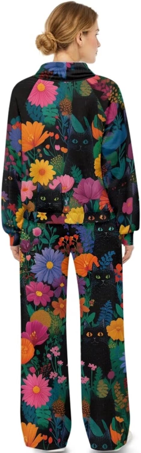 2 Piece Lounge Sets for Women Mockneck Sweatshirts and Wide Leg Pants with Pockets Tracksuit Matching Outfits - Image 6