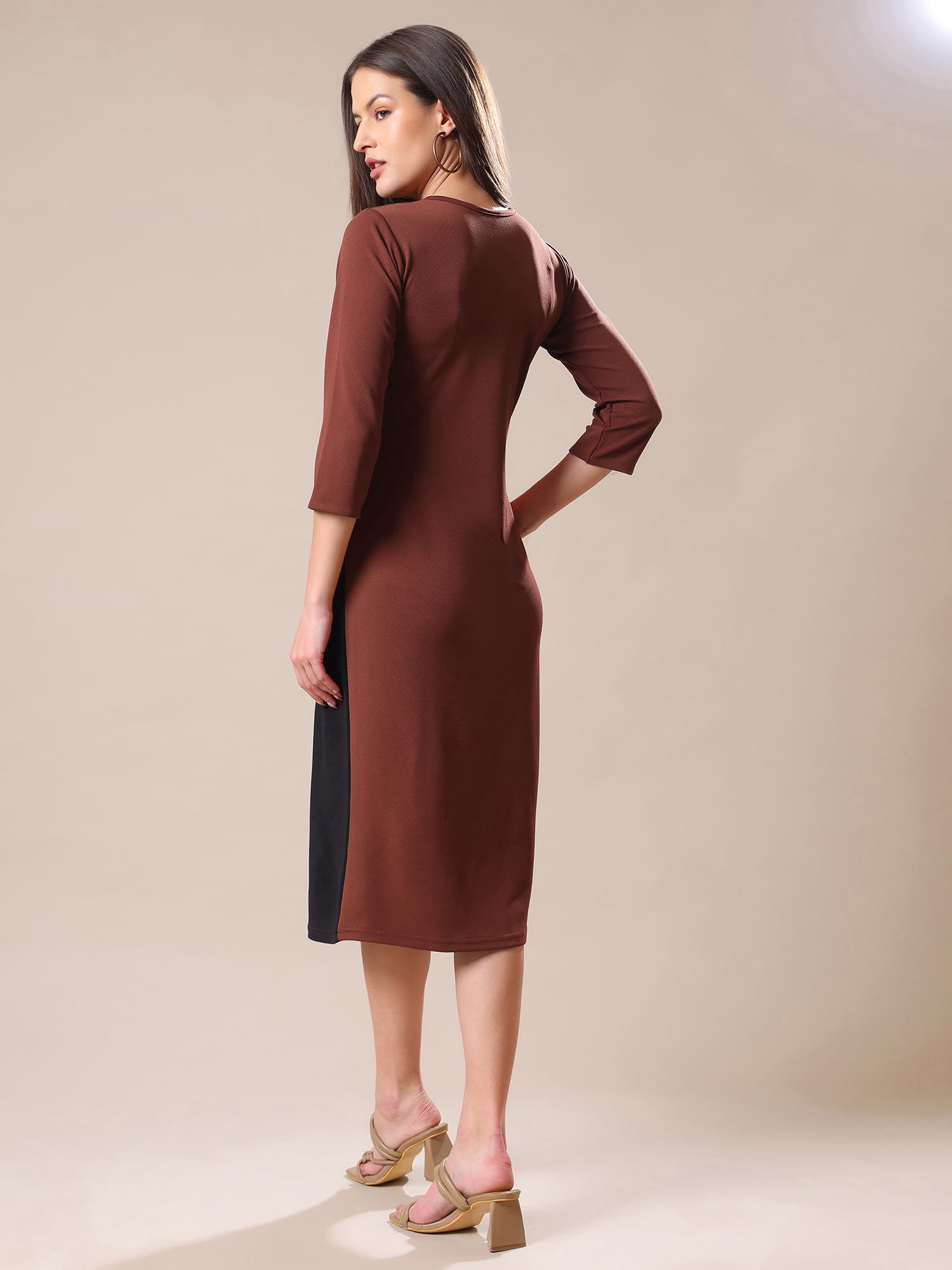 Purvaja Womens Bodycon Knee Length Dress(Lucy-342-348) (Bely-193_M_Black)