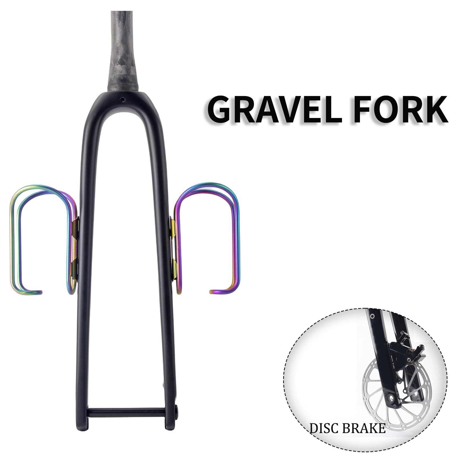 Gravel-Gabel 700C Vollcarbon-Rennrad-Starrgabel QR 9mm/100 * 12mm Steckachse Superleichte Scheibenbremse vorne Hart