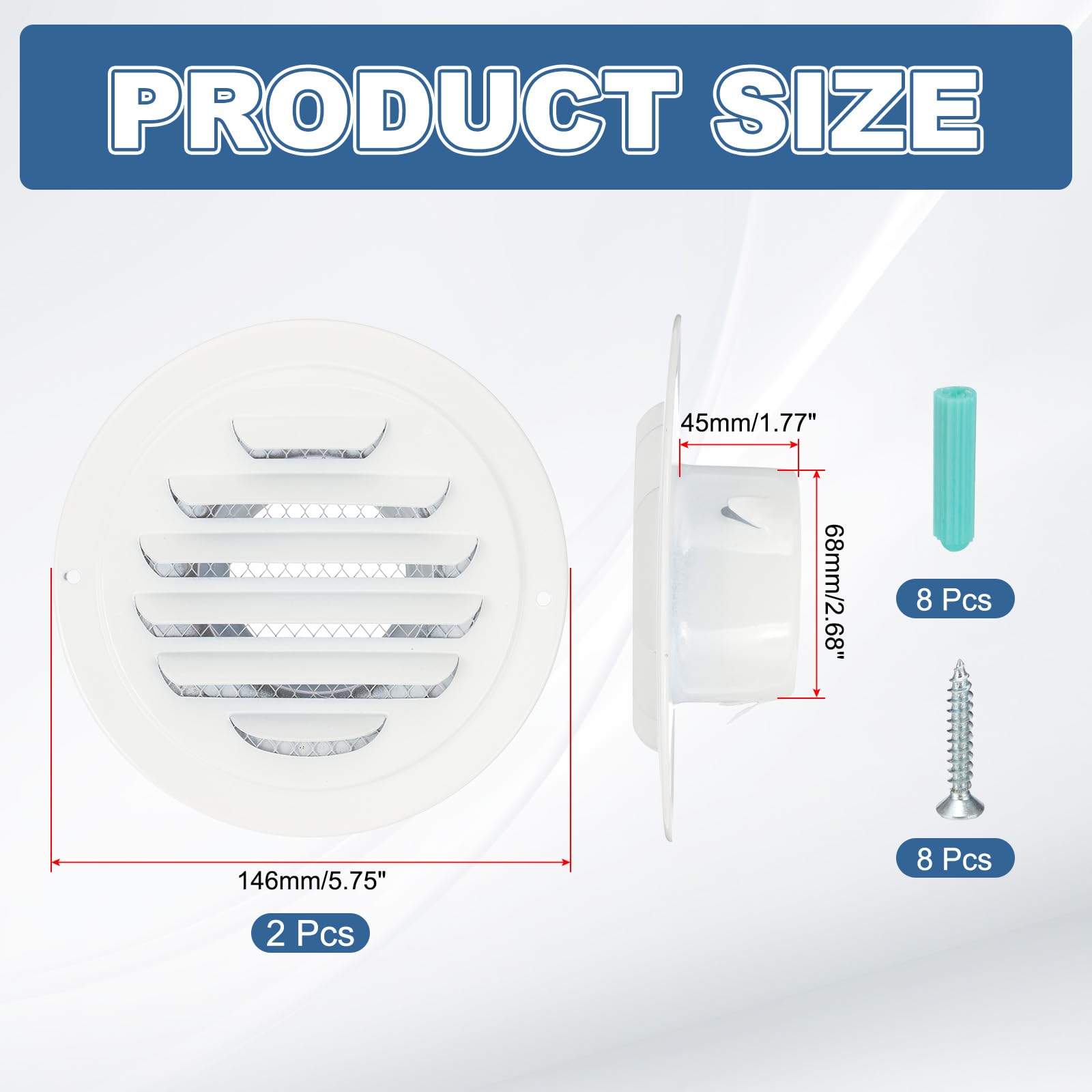 PATIKIL 3 Inch Round Air Vents - Image 2