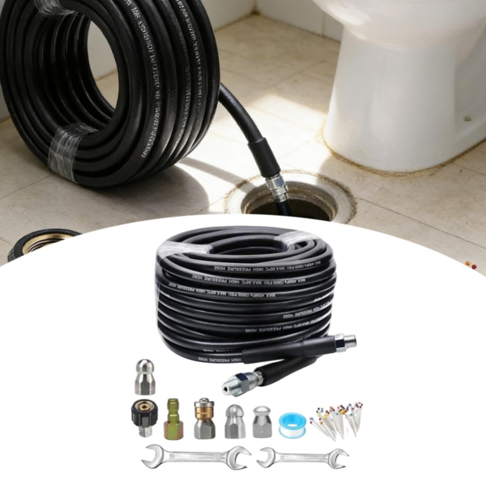 Kit de Limpieza de Desagües, Piezas de s, Accesorios Flexibles, Riego de Jardines, Riego de Patios, Riego de Césped, Accesorios para Lavado de, Style a