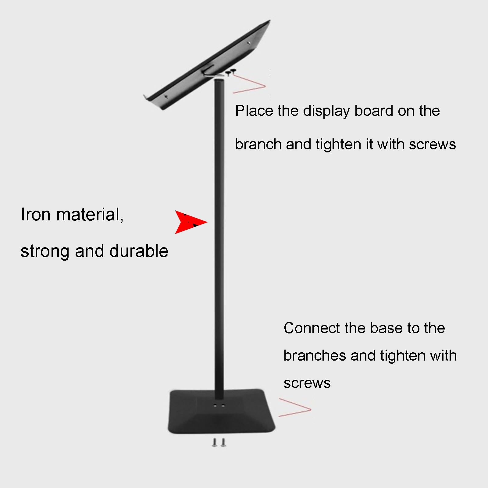 Freending Metal Menu nd - Soporte multiusos para carteles y folletos, ideal para cafeterías y eventos (tamaño: I-37,6 x 37,6 x 115 cm)