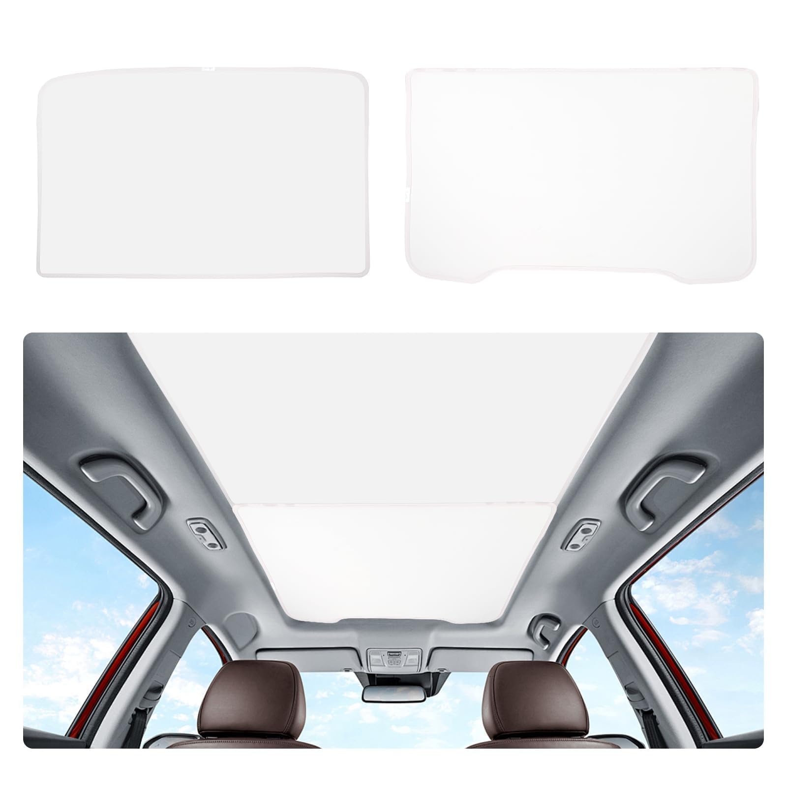 Tesla Model Y Juniper Sunshade 2025-2026 Magnetic No Sag Sunroof Cover with Ice-Crystal Cooling Coatings &amp; UPF200 Heat Rejection, Foldable Roof Shade Accessories for Glass Roof