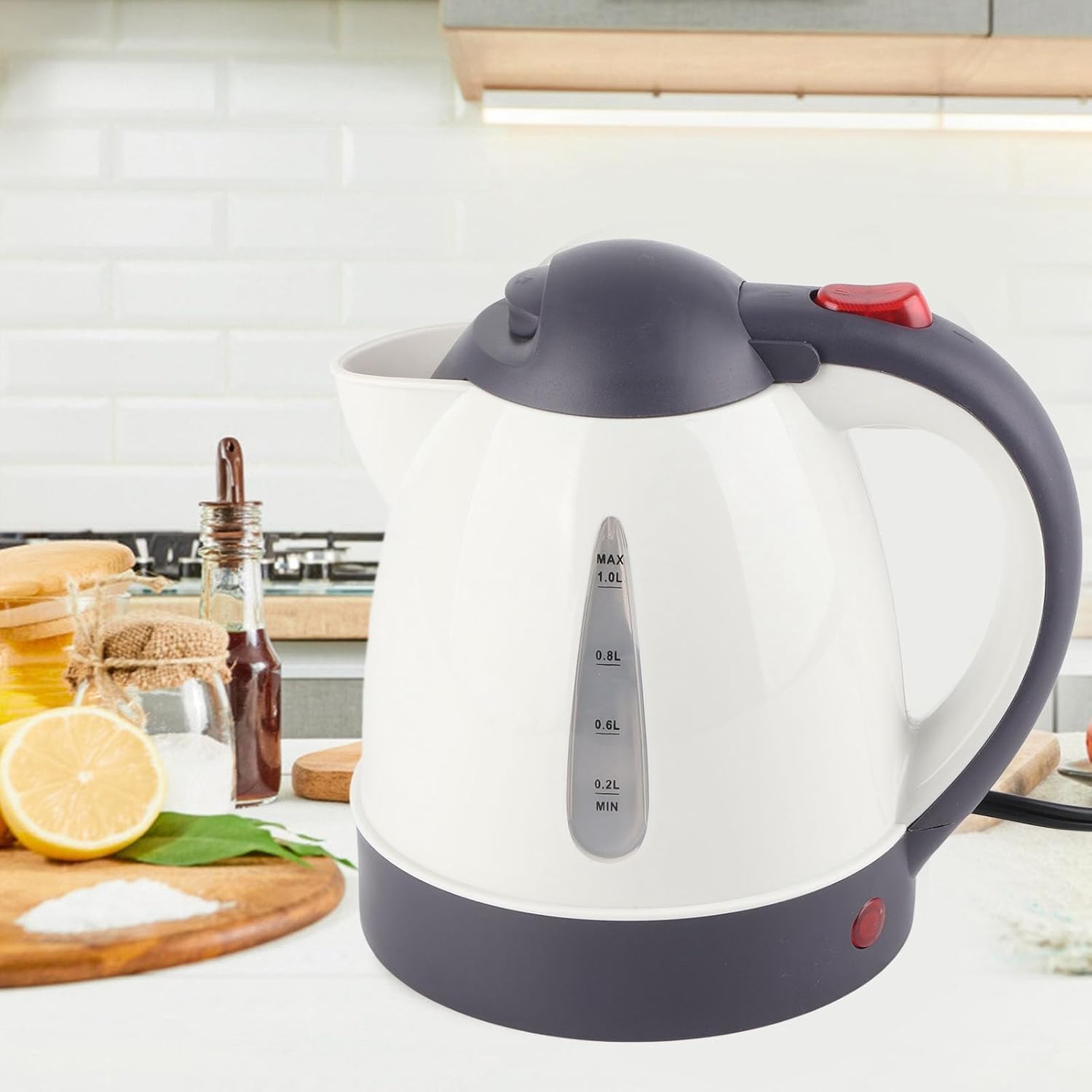 Ejoyous Hervidor de Agua Portátil, 1000 Ml 24 V Hervidor Eléctrico Portátil para Coche CamiónBotella de Calentador de Agua de Acero Inoxidable, Botella para Té Y Café, Calentador Rápido
