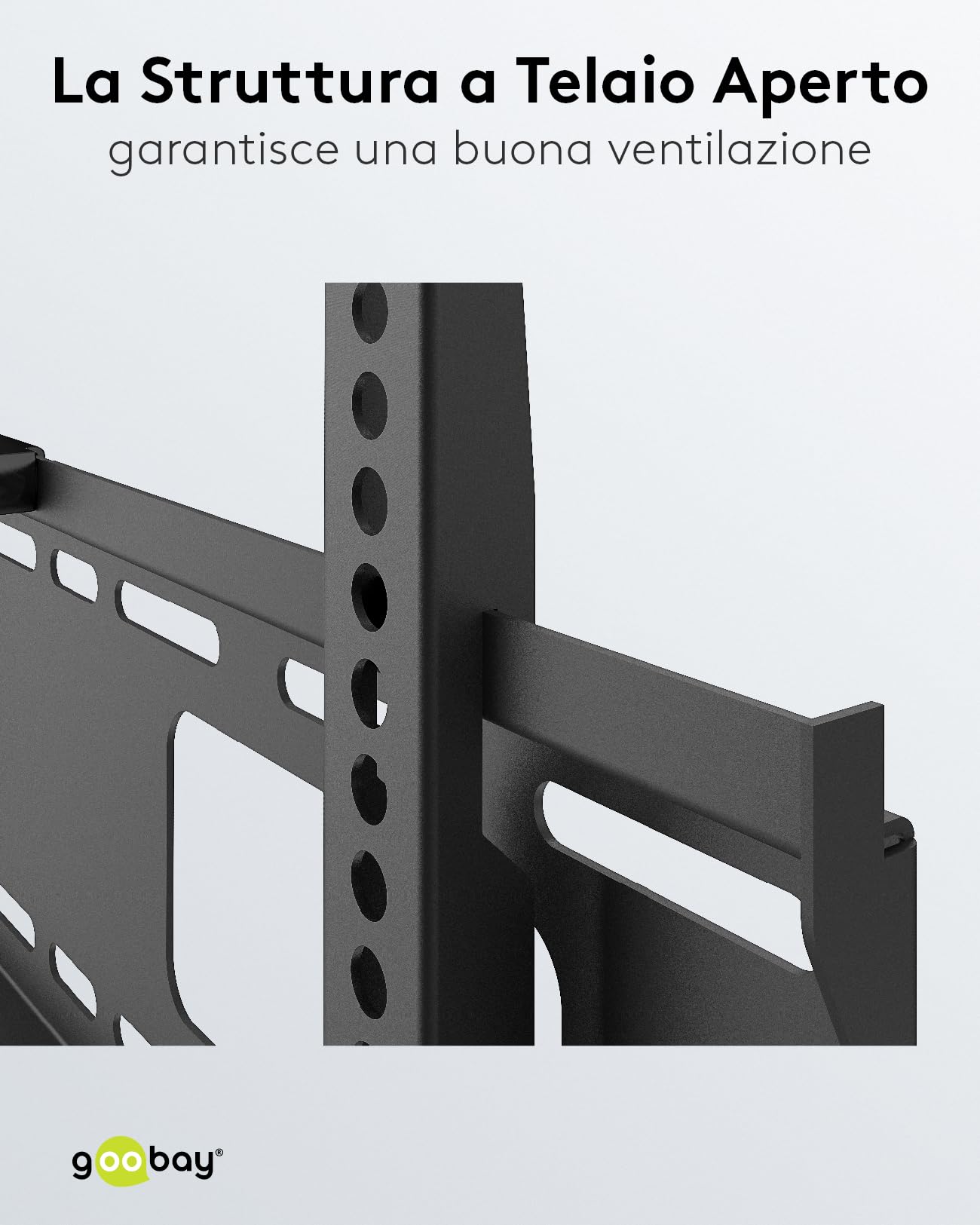 Goobay 49892 - Supporto da parete per TV Pro FIXED (XL), da 43" a 100", 75 kg, fissaggio semplice e sicuro, standard Vesa QLED/LED, colore: Nero