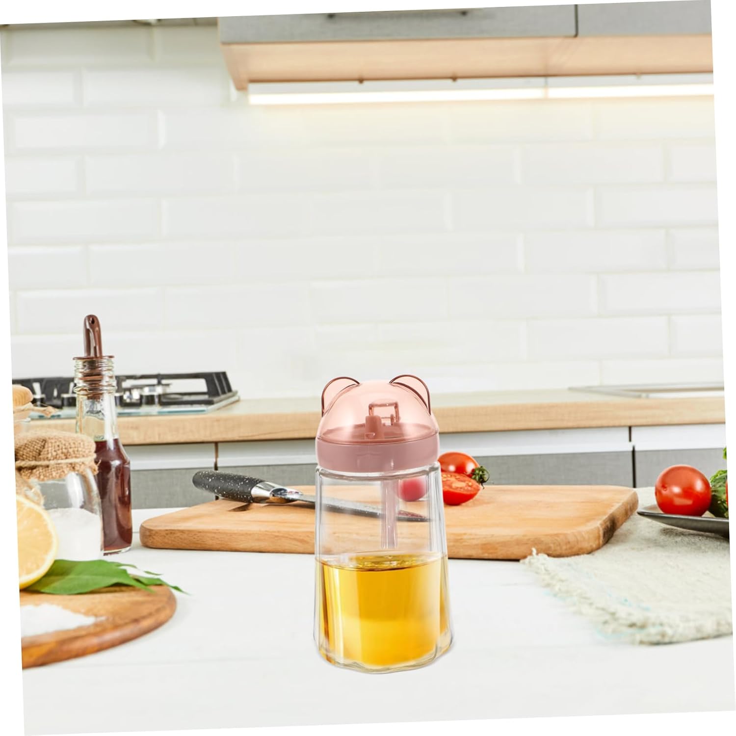 Alipis Oil Bottle for Kitchen Glass Oil Dispenser Spray Pour Condiment Container Ray Style