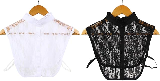 EQLEF Fake Collar Shirt Lace Collars Detachable, Half Shirt False Blouse Collar Women