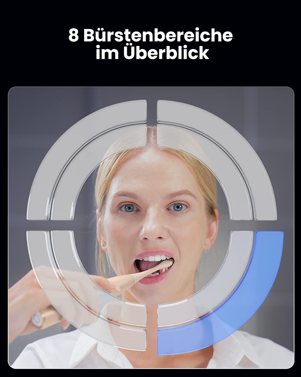 Oclean X Pro Digital Elektrische Zahnbürste mit 4 Bürstenköpfe & Reiseetui, Schallzahnbürste mit Farbdisplay, 30 Tage Akkulaufzeit, 3 Modi, 8-Bereiche-Verfolgung, mit Timer & APP, Golden