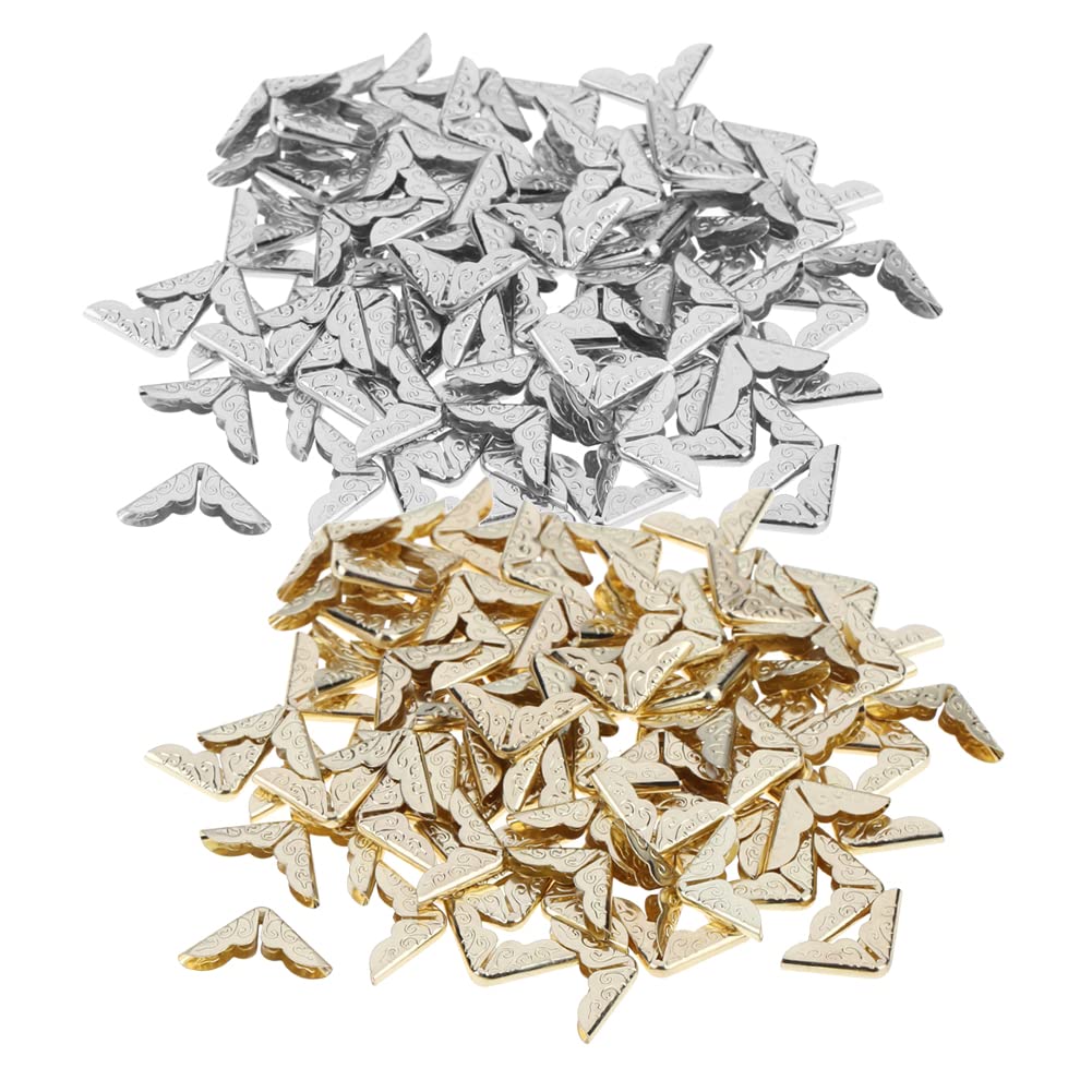 Narożniki do zdjęć w albumie, zabezpieczenia narożników książek Metalowe złoto i srebro 8 mm Opakowanie od 100 300 sztuk(Silver 300pcs)