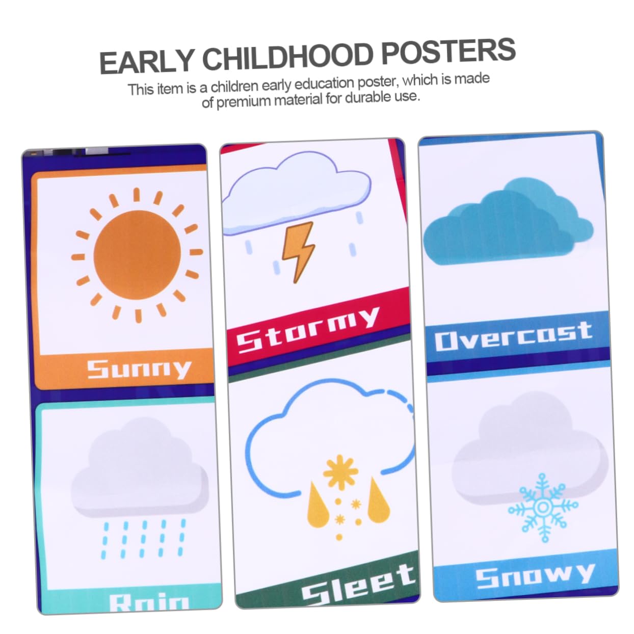 FUNOMOCYA Affiche Éducative Interactive pour Garçon et Filles Graphique Éducatif en Pp Adhésif, Tableau Mural D'éveil à L'anglais pour Bébé, Apprentissage Couleur Aléatoire Style Aléatoire