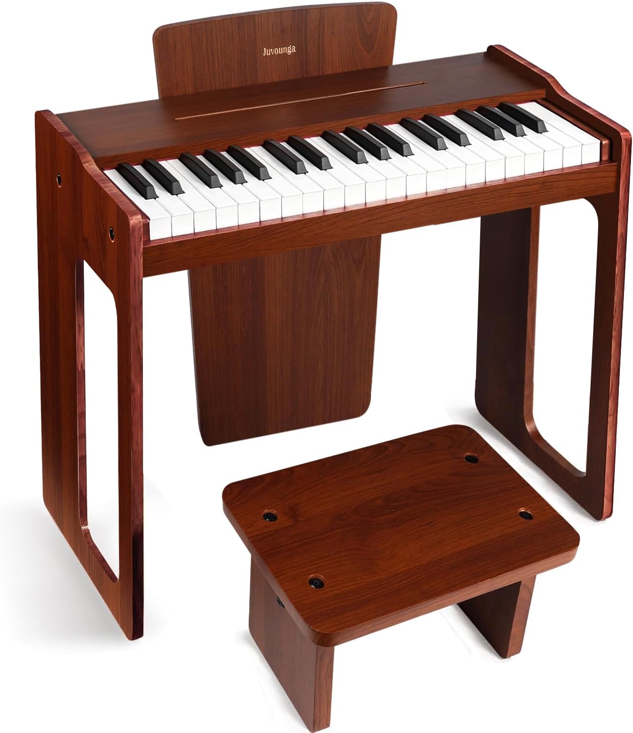 JUYOUNGA Kids 37 Key Digital Piano, Wooden Keyboard Toy for Kids, Brown, Miniature, Unisex, Ages 3+