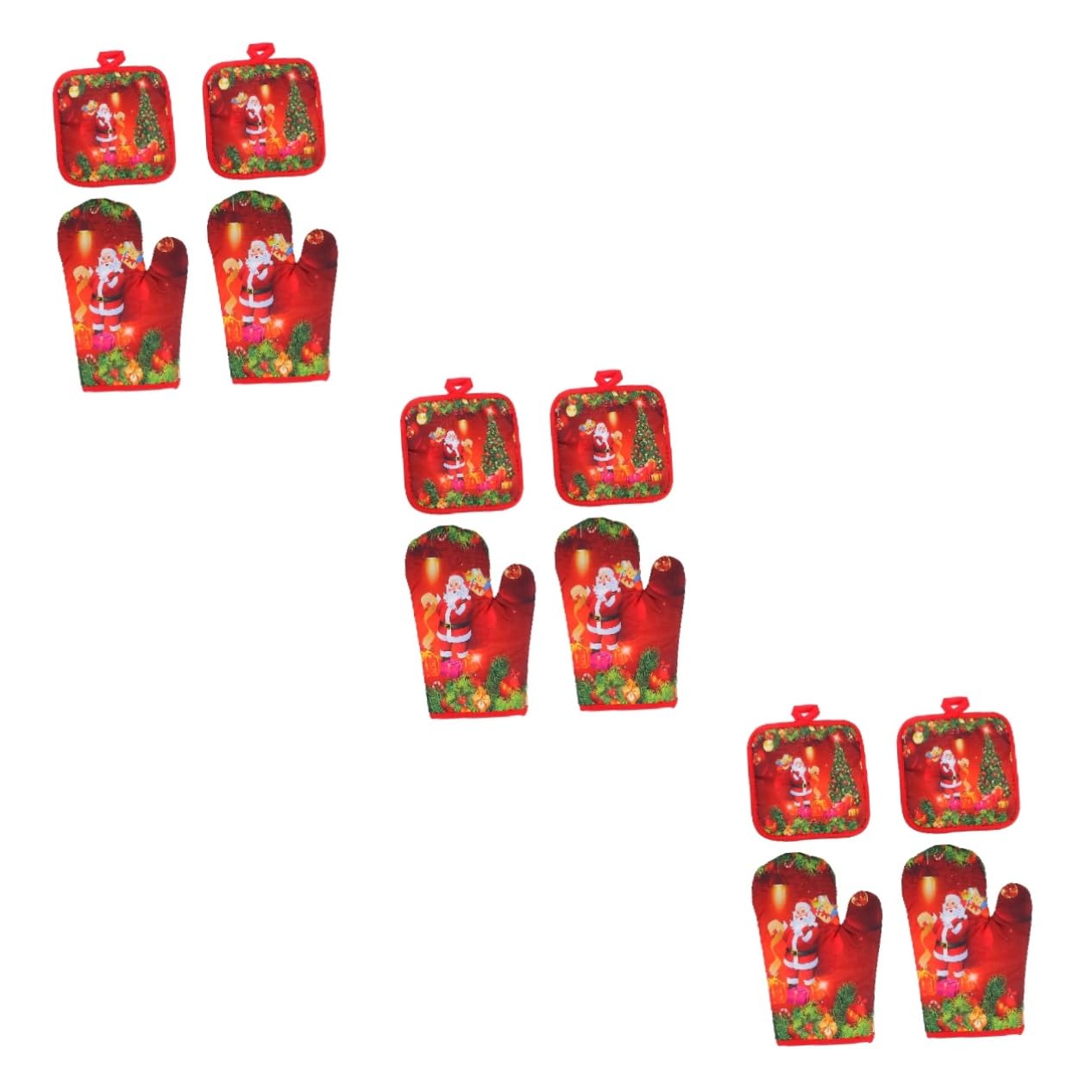 PRETYZOOM 12 Guantes Navideños para Horno Guantes para Barbacoa Cazuela Protector De Manos Guante Antiescaldaduras Guante De Cocina Guante De Cocina Creativo Guante Antideslizante