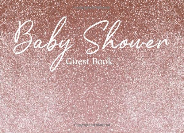 Baby Shower Guest Book: Glitter Rose & Gold Baby Girl, Twins Showe