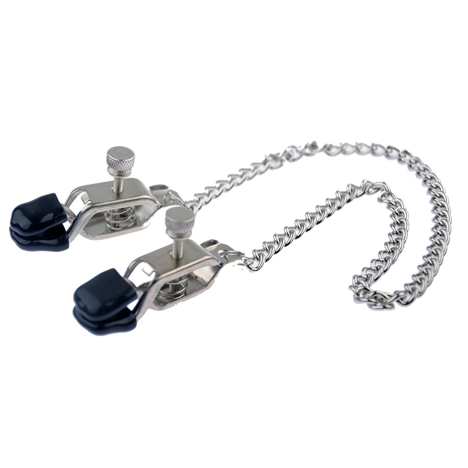 Pinces à Tétons En Métal Sm, Pinces à Lèvres érotiques, Jouets Sexuels à Chaîne à Double Tête En Argent(Color:argent)