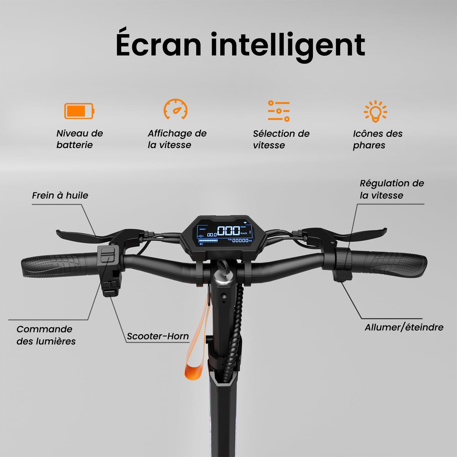 M4 Max Trottinette Électrique, Autonomie Max 55KM, Batterie 48V 15.6Ah, Pneus Tout-Terrain 10 Pouces, 3 Mode de Vitesse, Affichage Intelligent, Facile à Plier