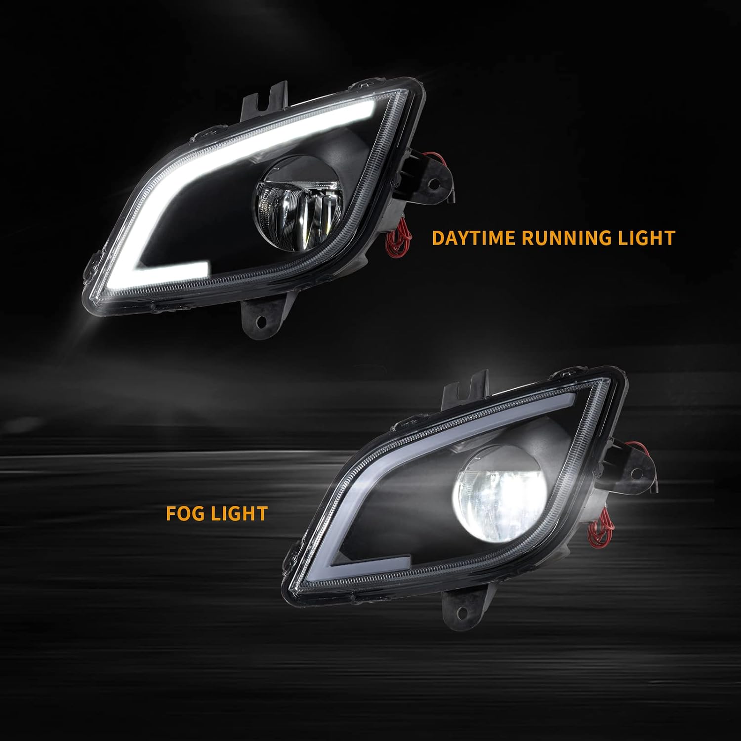 Pair Fog Lights Fit for Freightliner Cascadia 126 Class 8 Truck 2018-up Performance Full LED Fog Lamp DRL Truck Light Left Driver & Right Passenger Side 12V