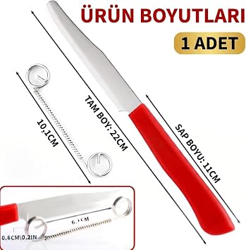 MallArt® Ayarlanabilir Sök-Tak Bıçak İçi Soyacak ve Dilimleme Aparatı - Tüm Standart Mutfak Bıçaklarına Uyumlu Paslanmaz Çelik Yaylı Soyma Aparatı (Paslanmaz Çelik Bıçak Hediyeli)