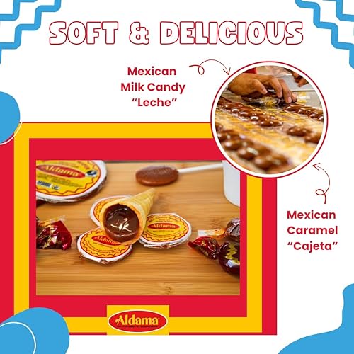 Vista 22 de ALDAMA Glorias - Caramelo de leche mexicana, 10.4 onzas, auténticos dulces de caramelo de Cajeta con nuez, leche tradicional de cabra Dulce de Leche