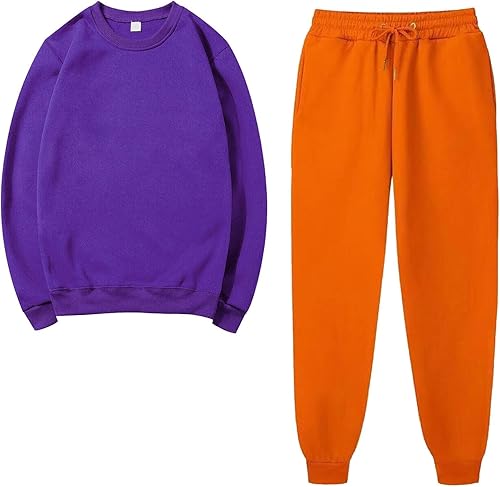 WKSCLPAI Conjunto de dos piezas para mujer, a la moda, casual, para correr, manga larga, cuello redondo, sin botones y pantalones, conjuntos de
