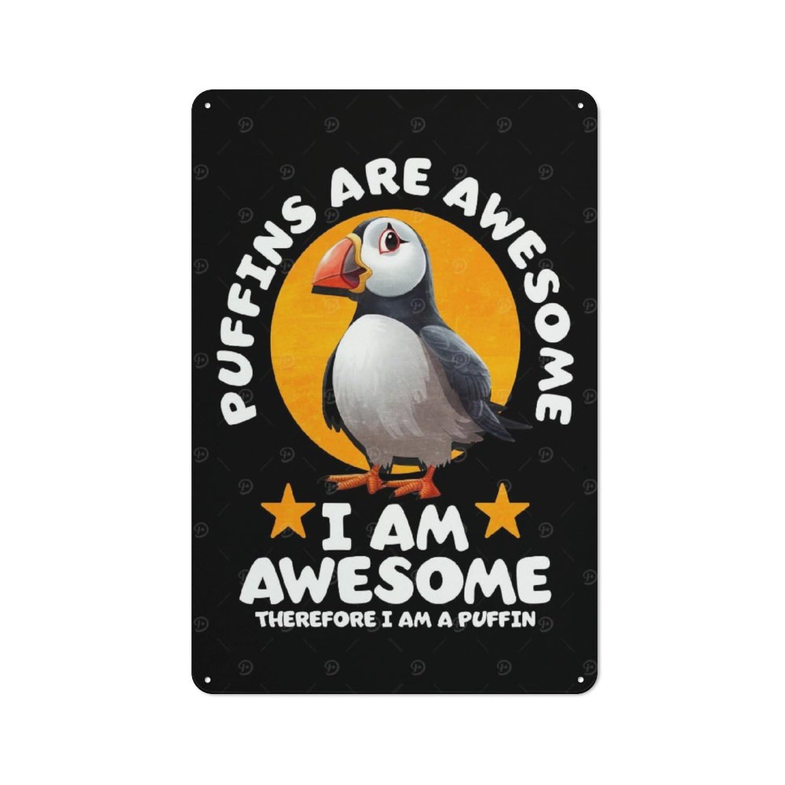Junmoney Style-10 Vintage Tin Sign 30X20cm With Atlantic Puffin For Man Cave Or Games Room, For Winter Room Styling In Man Cave And Games Room