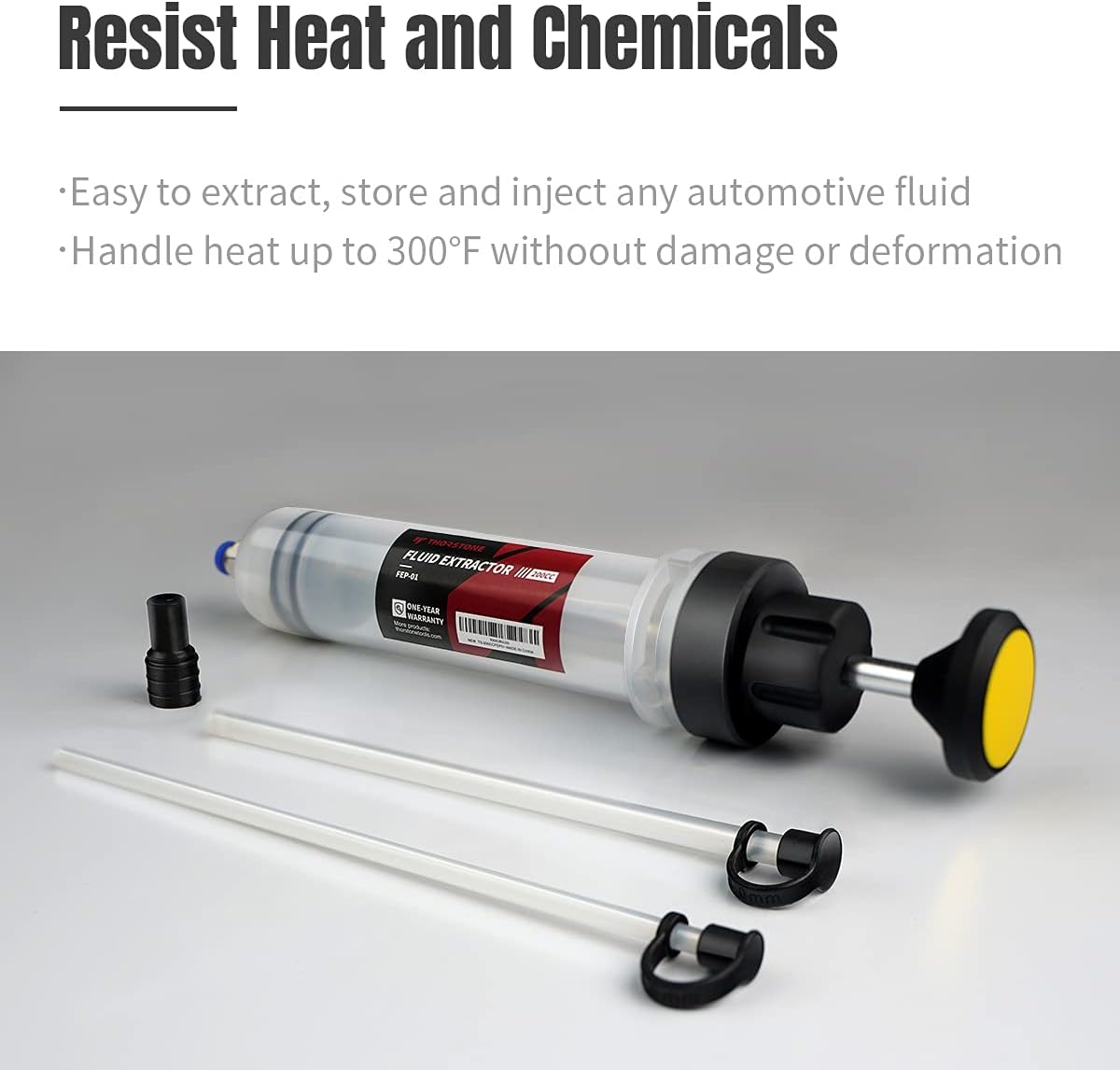 Thorstone Automotive Fluid Extractor Pump, Oil Change Syringe with Hose, Manual Fuel Suction & Filler, Fluid Change Evacuator (7 Oz./0.21 Qt./200 ML) : Automotive