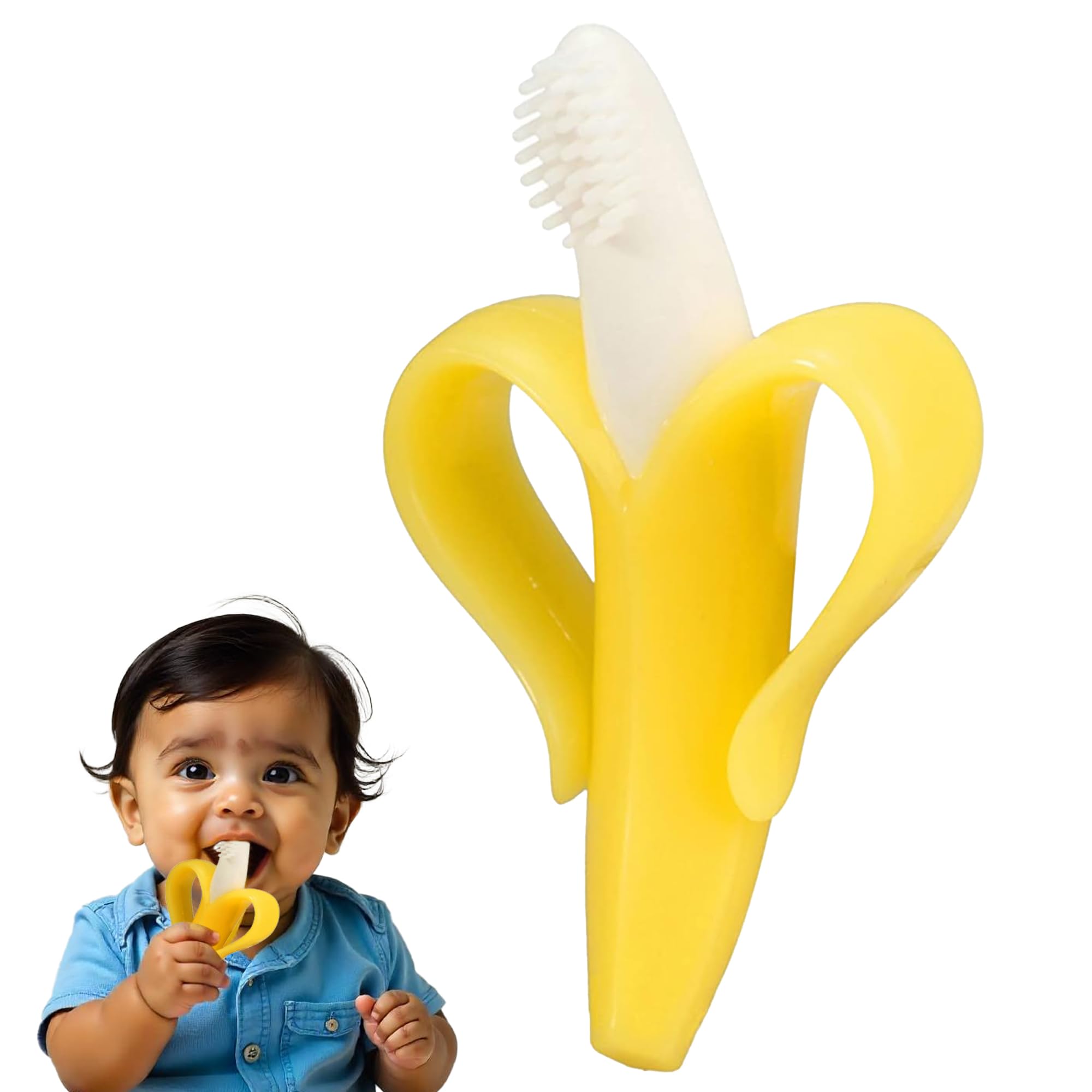Kidology Banana Shaped Teether for Babies 6+ Months - BPA Free Silicone Teething Toys for Infants | Safe & Soft Chewable Toy for Soothing Gums| Ideal Gift for Baby Girls & Boys-image-12