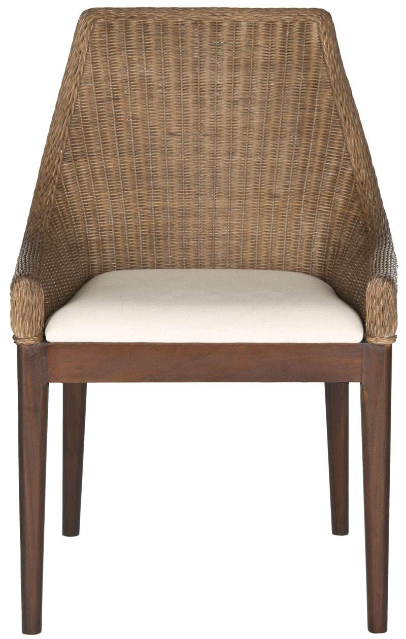 Safavieh Home Collection Franco Sloping Chair, Brown with white cusion