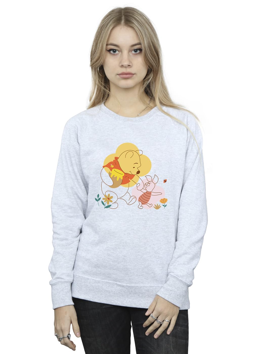 Absolute Cult Women's Sport Grey Disney Winnie The Pooh Piglet Sweatshirt XX-Large