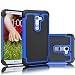 LG G2 Case, Tekcoo(TM) [Tmajor Series] [Blue/Black] Shock Absorbing Hybrid Rubber Plastic Impact Defender Rugged Slim Hard Case Cover Shell Skin For LG G2 AT&T T-mobile Sprint Verizon Unlocked