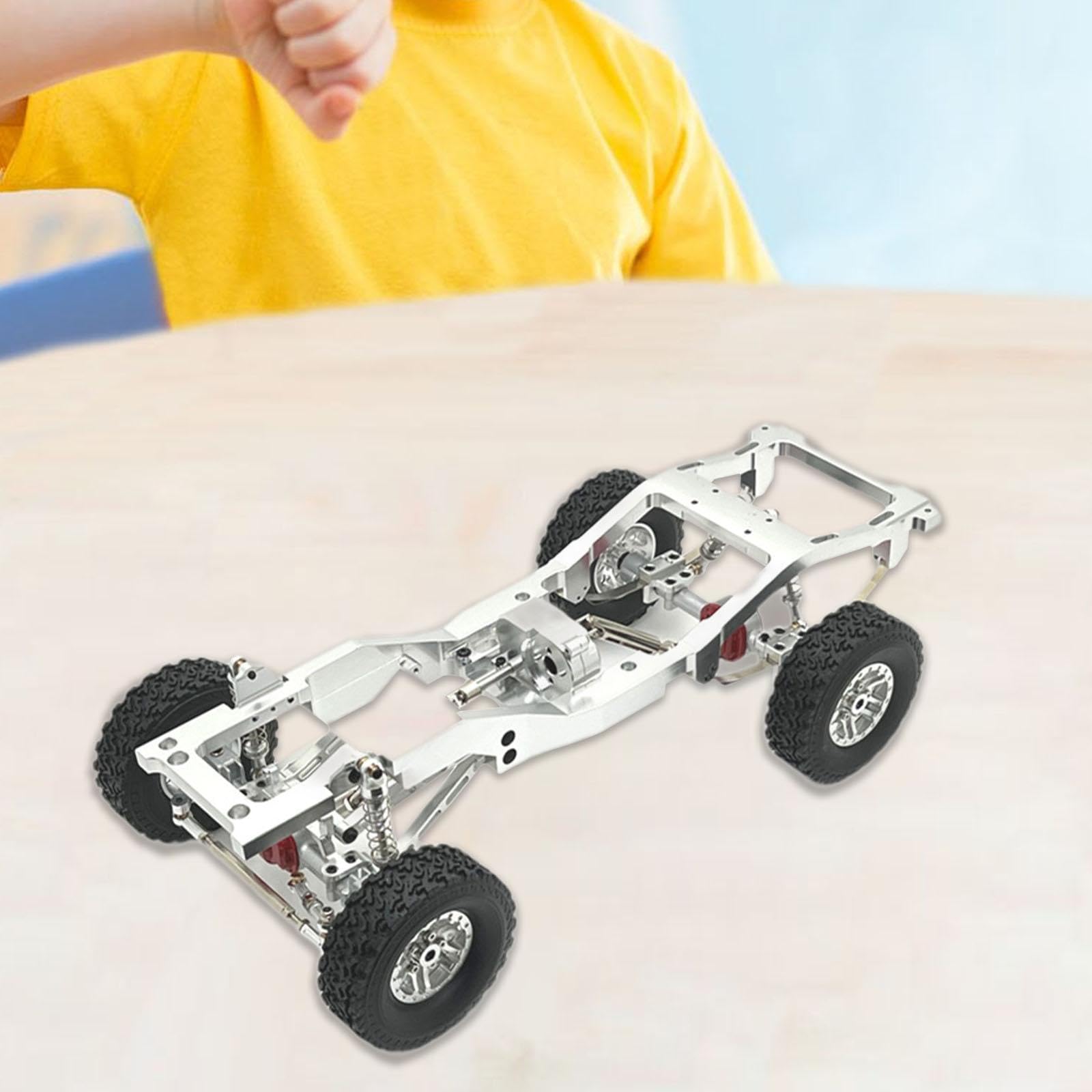 Repuestos para Chasis de Coches RC, Chasis Ensamblado, Accesorios de Dirección Fabricados en Aluminio Y Hierro de Alta Resistencia, para La, Plata