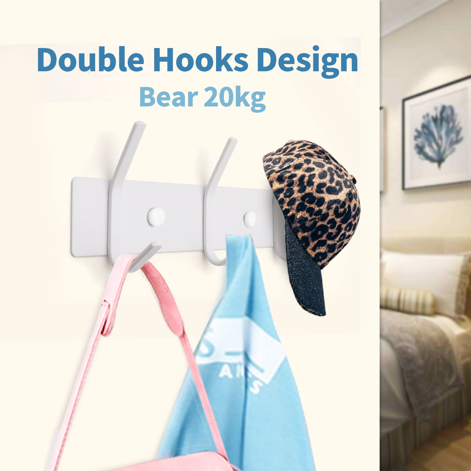 SYPEN Wall Coat Rack, Wall Coat Hooks, Metal, Stainless Steel, Hook Rack for Bedroom Bathroom, Kitchen - Image 3