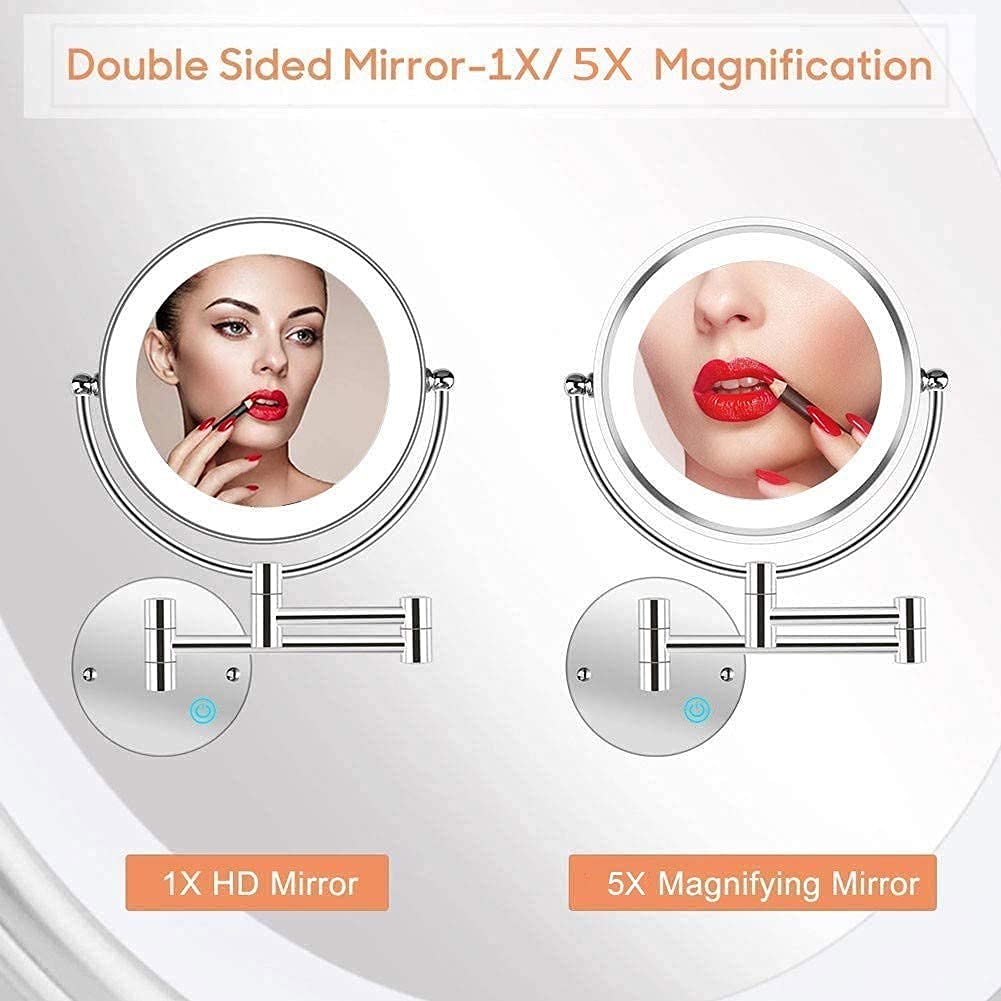 Specchio cosmetico for trucco da parete 5X 8 bifacciale
