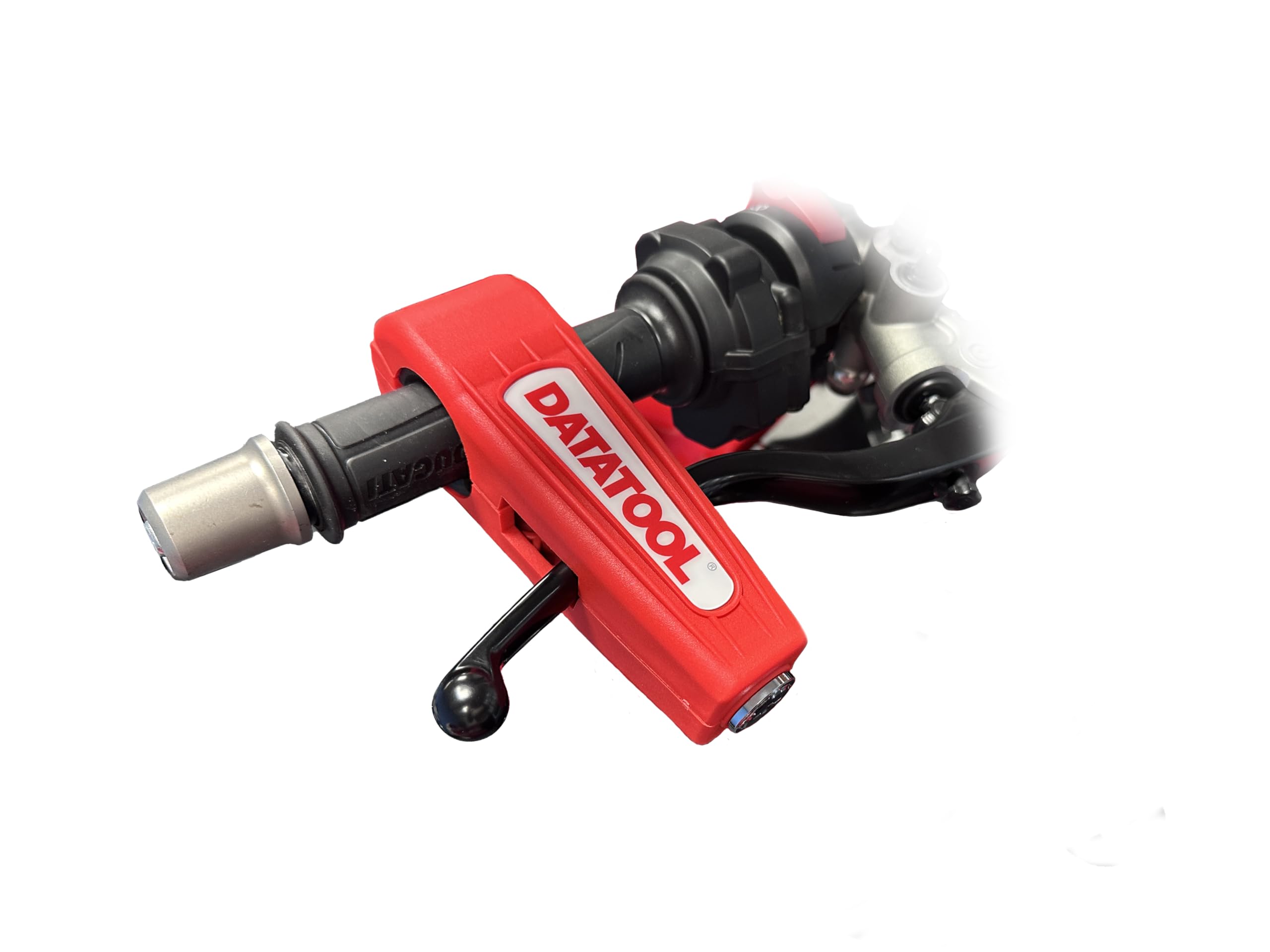 DatatoolCroc Lock - Visible Theft Deterrent for Scooters, Motorcycles, and ATVs - Locks Brake Lever to Handlebar - Saw Resistant Bike Lock - Available in Red, Yellow, Black or Orange (Red)
