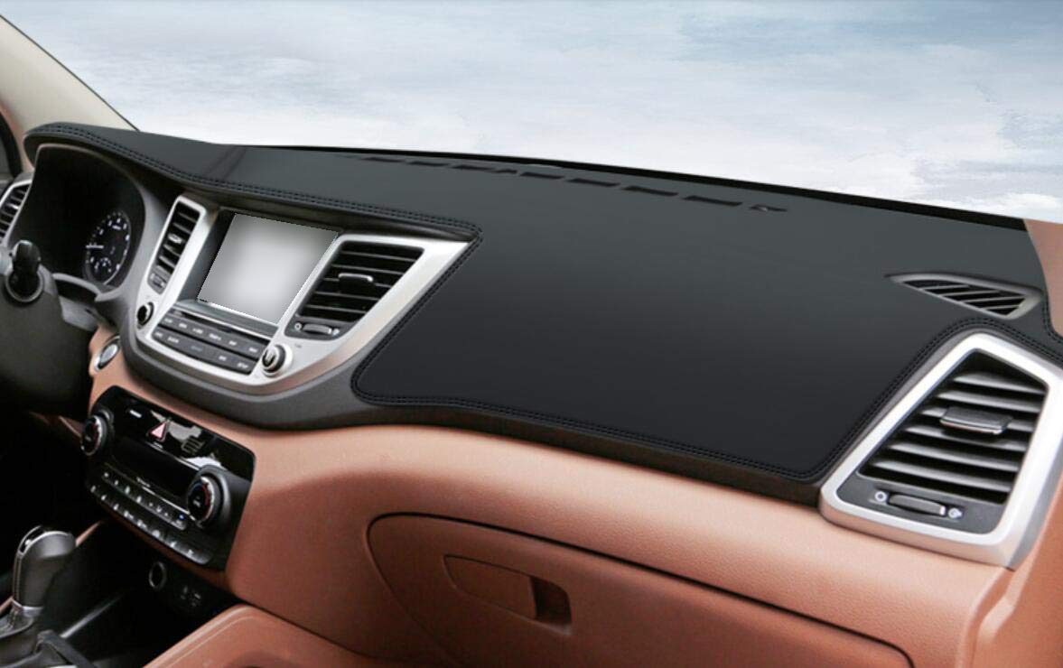 Tappeto per cruscotto in pelle nera stile auto per Hyundai Tucson 2015-2018