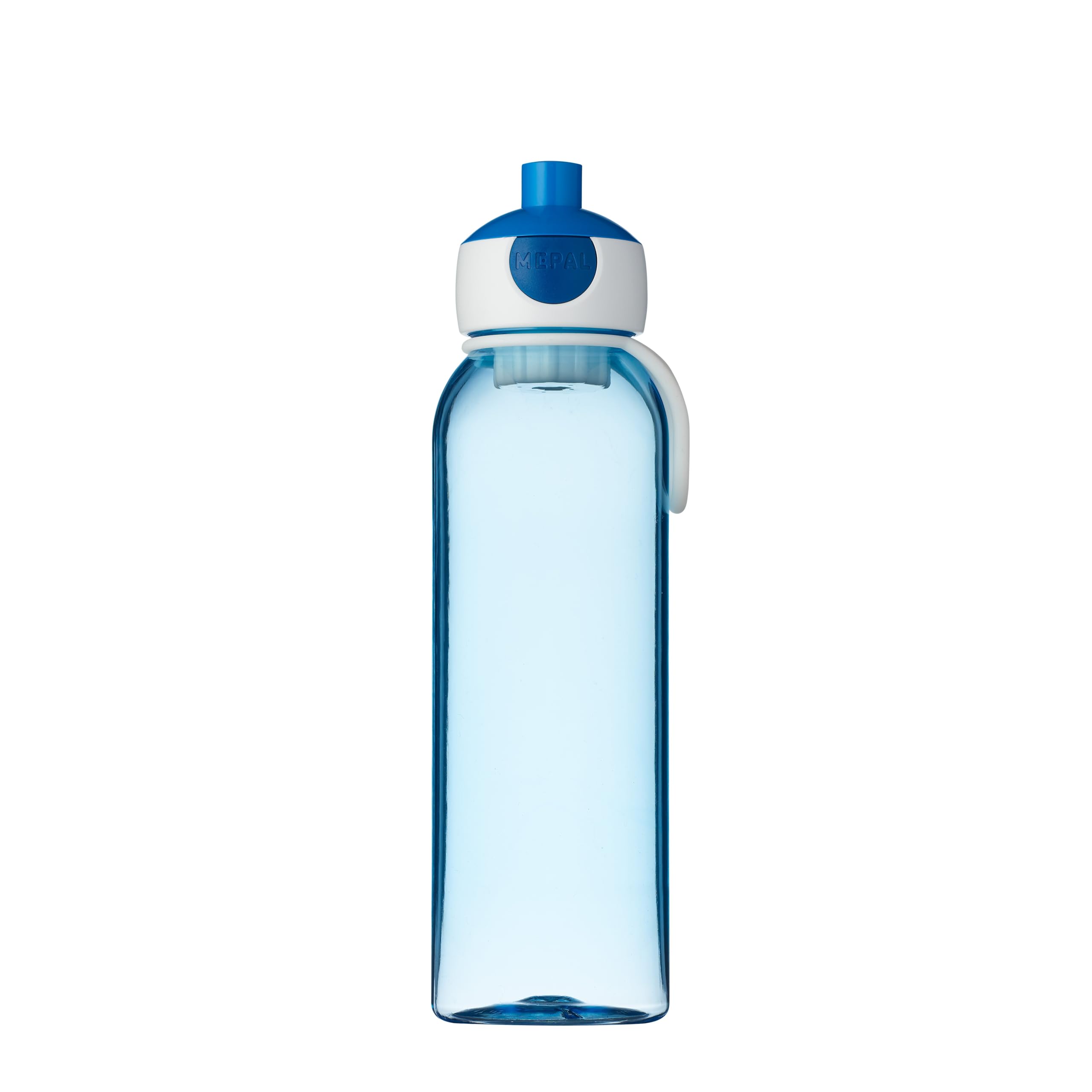 Mepal Butelka na Wodę Typu Pop-Up Campus, Szczelna Butelka na Wodę do Szkoły i w Podróż, Przezroczysta, Nie Zawiera Bpa, Nadaje Się do Mycia w Zmywarce, 500 Ml, Niebieska