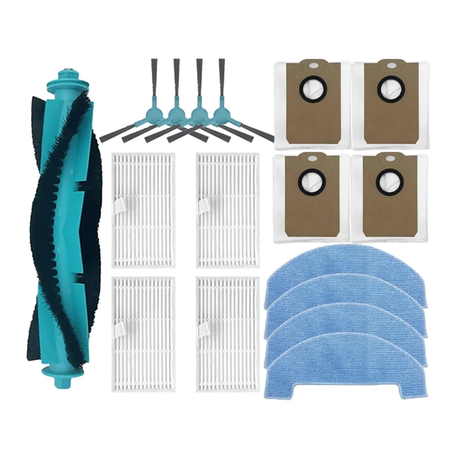 Dirlux Compatible for Conga 2299 Ultra Robot Vacuum Parts Kit with Brushes Filter Mop Pads Dust Bags