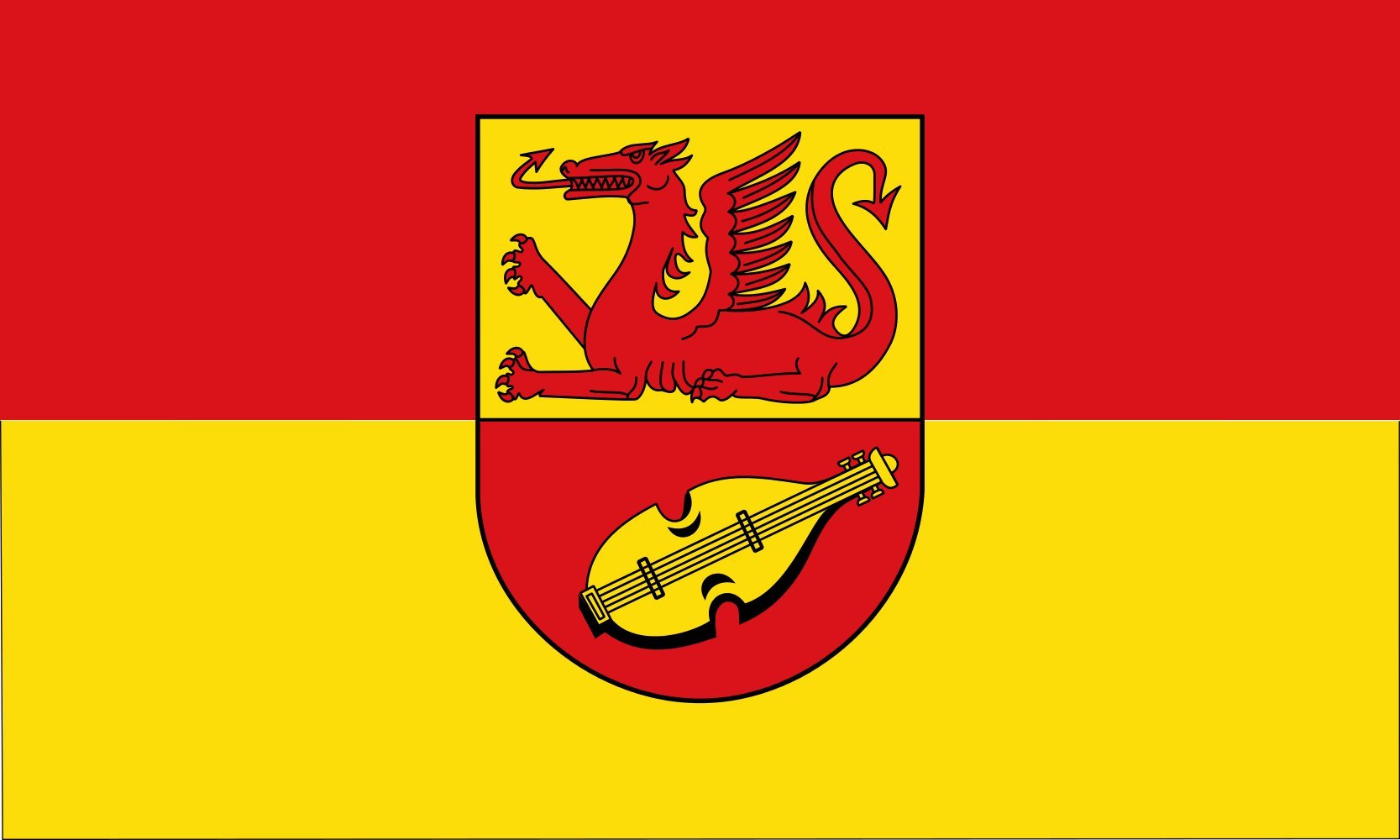 Drapeau d'Alzey-Worms grand pavillon paysage aux finitions haut de gamme
