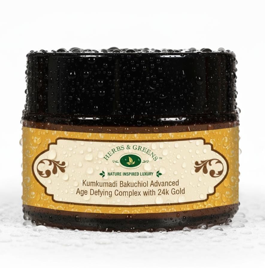 Kumkumadi Vitamin C Ceramide Complex with 24K Gold | Anti Aging Skin Brightening Moisturizer for Glow | Natural Face Cream for Woman & Men | Barrier Repair & Radiance Booster | All Skin Types | Day & Night | 50 gm