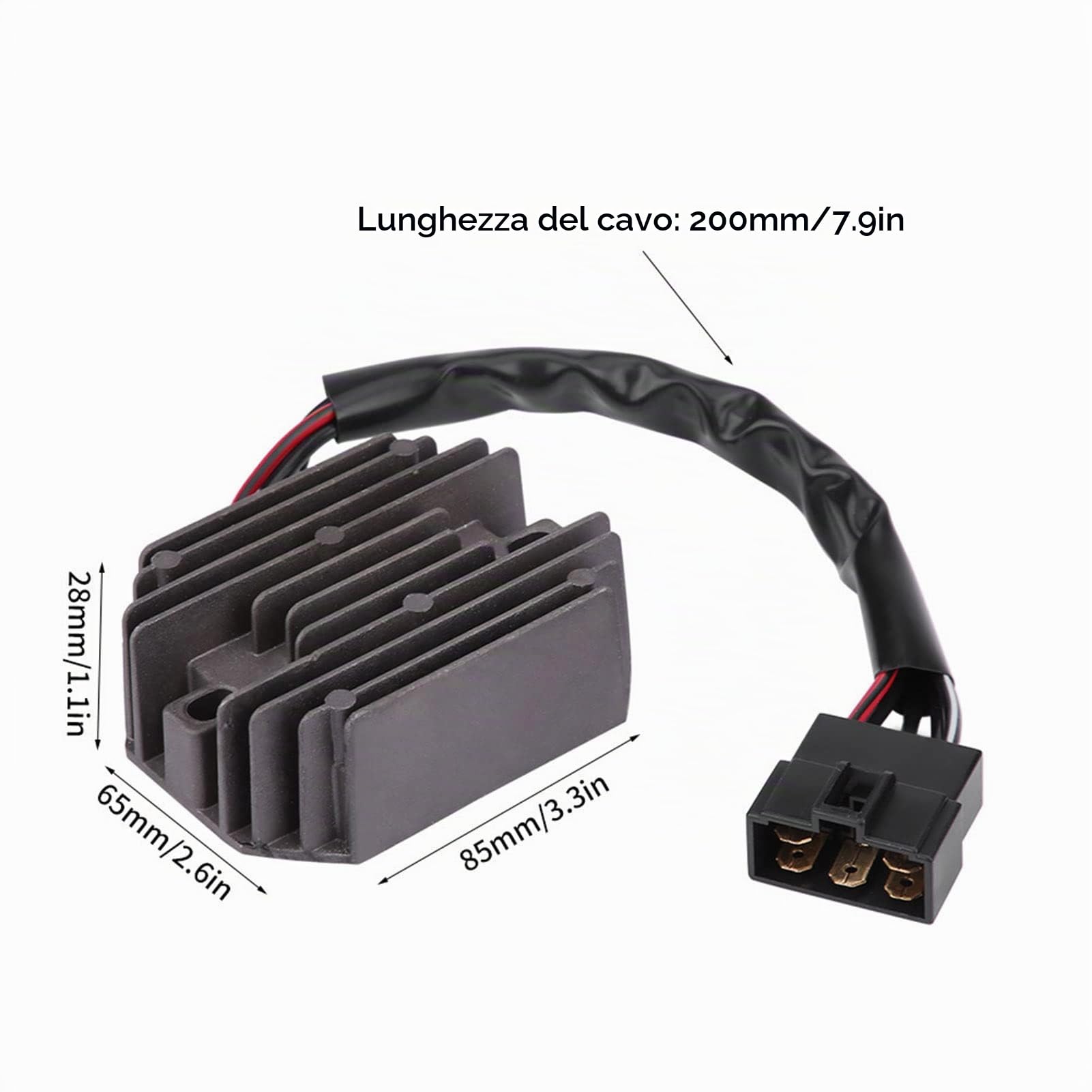 Fydun Regolatore di Tensione Moto, Nero Raddrizzatore del Regolatore di Tensione Lega di Alluminio per Burgman AN250 1998-2002 AN400 1999-2002