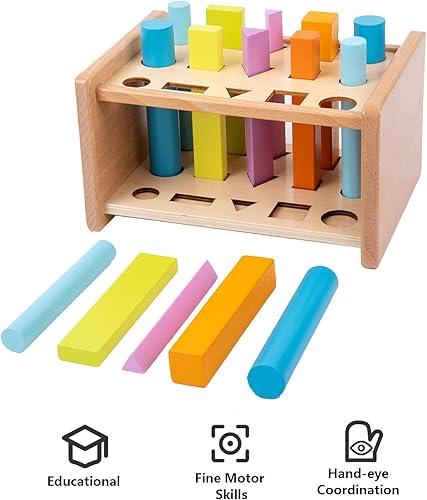 Miniatura 6 de Montessori Juguetes para más de 1 año de edad, soporte de juego de clasificación de tamaño en forma 3D, juguetes para bebés para juguetes educativos