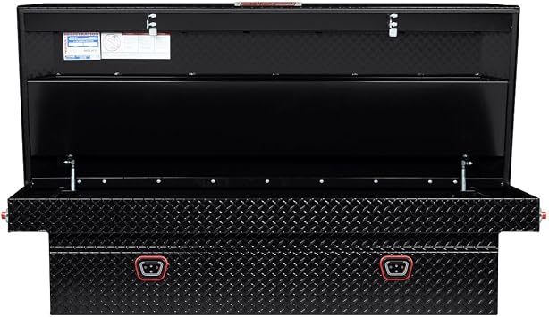 Weather Guard Model 117-5-04 Saddle Box, Aluminum, Full Extra Wide, Gloss Black, 14.4 cu ft