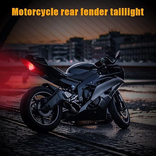 Miniatura 2 de BADASS SHARKS guardabarros trasero LED, luz roja, motocicleta Motocross XR CRF KLX Enduro EXC Negro