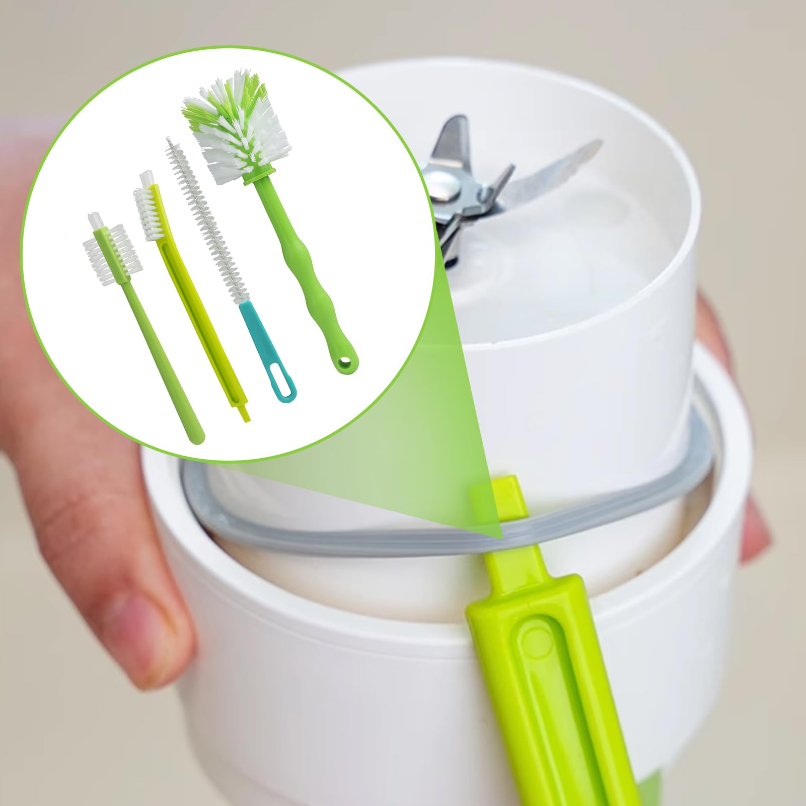 Cepillo de Limpieza para Botellas de 4 Piezas, Cerdas de Nylon Duraderas, Ideal para Botellas de Agua Deportivas, Teteras, Biberones y Teclados de Ordenador - Libre de y Ecológico