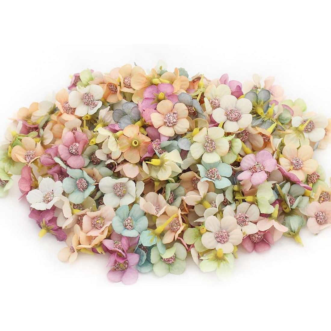 200 Margherite Finte Artificiali Bianche – Teste Di Fiore In Stoffa E Plastica, Diametro 4 Cm, Per Bomboniere E Decorazioni