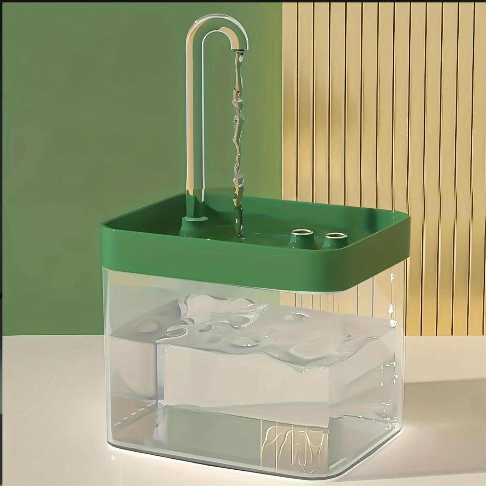 Fuente de agua automática para gatos de 1,5 L con ajuste de flujo de