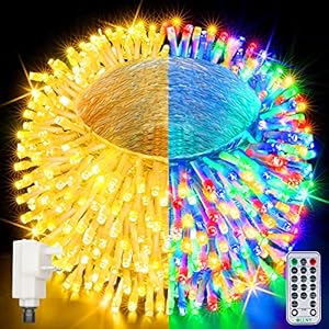 Ollny Outdoor Christmas Tree Lights – 64m 640 LED Long Fairy Lights Mains Powered Waterproof Colour Changing Xmas String…