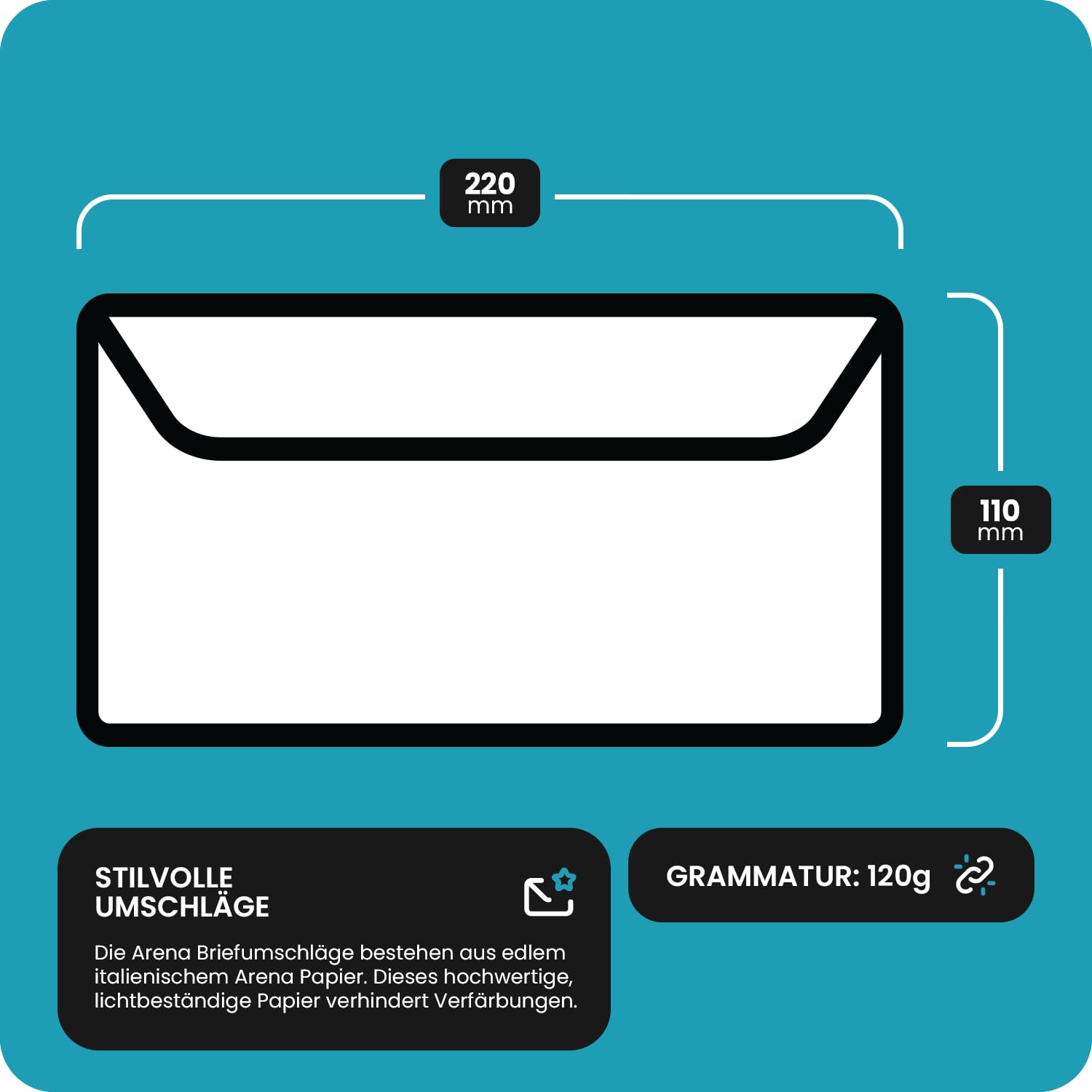 Netuno 500 kopert w kolorze kości słoniowej DL 11 x 22 cm 120 g Arena Ivory długie koperty proste klapa klejone na mokro koperty papierowe wysokiej jakości koperty do zaproszeń firm biznesowych