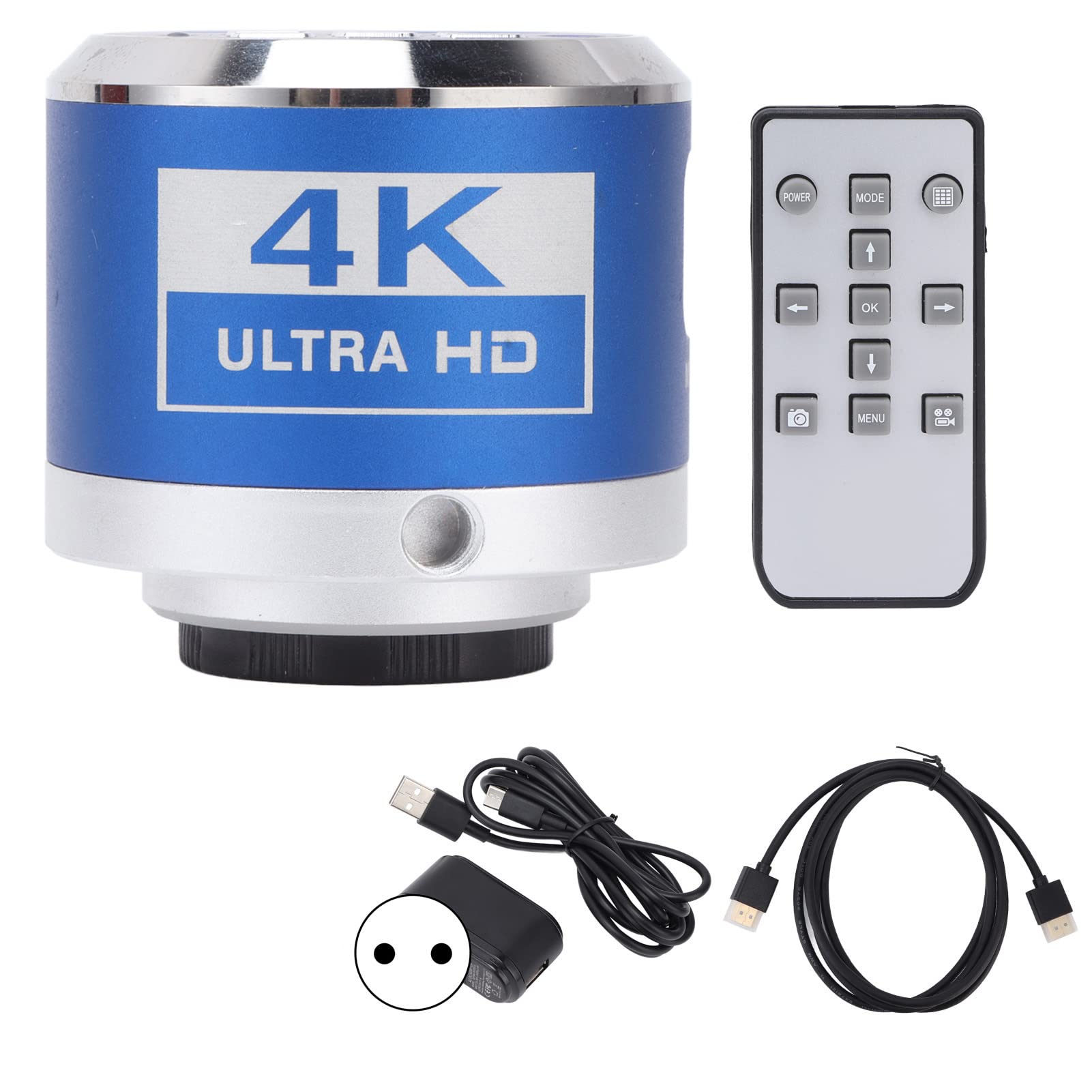 Cámara Industrial Digital, Cámara de Microscopio de Video 4K Entrada de 100‑240 V Interfaz Multimedia de Alta Definición Operación Fácil Sensor IMX334 para Uso Industrial(Enchufe de la UE)