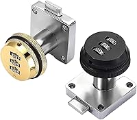 Vista 3 de Keyless Zinc Alloy Thickened Lock Tongue 3 Digital Combination Cam Square Base 1Pcs(Nikel)